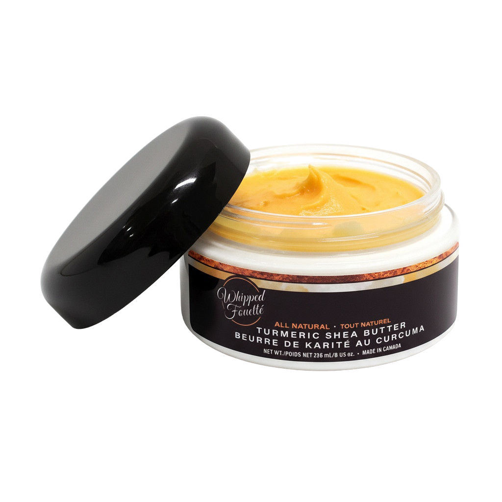Turmeric Shea Butter on cream backdrop